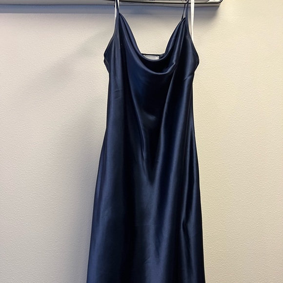 Marine Mini Satin Slip Dress Size 10 - Picture 1 of 4